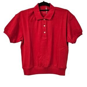 Everlane The Oversized Polo Shirt in Goji Berry Red Size S